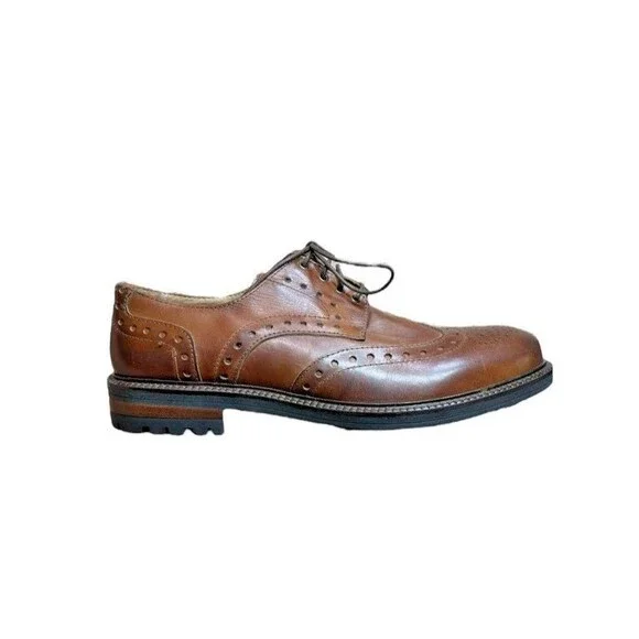 Handmade Italian Shoes Mens Size 41 Brogue Dress Made in Italy Classic - Oxford - Picture 1 of 10